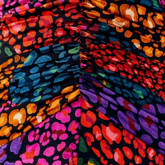 FARM RIO RAINBOW HEARTS LONG SLEEVE V-NECK MIDI DRESS sz S - Picture 7 of 9